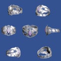 Silver ring with a sapphire Royalty Free Stock Photo