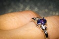 Silver ring with tanzanite