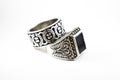 Silver rings, jewelry, diamonds, black onyx