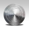 Silver ripple coin isolated on white background 3d rendering Royalty Free Stock Photo