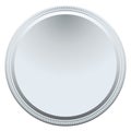 Silver round badge. Blank award medal mockup Royalty Free Stock Photo