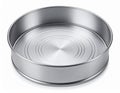 Silver Round Baking Pan Isolated Against White Background in Studio Lighting Royalty Free Stock Photo