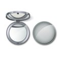 Silver Round Pocket Cosmetic Make up Small Mirror