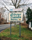 Silver Sands Motel sign, in Greenport, Long Island, New York