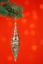 Silver Santa ornament Royalty Free Stock Photo