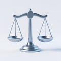 Silver scales of justice with two empty plates balance Royalty Free Stock Photo