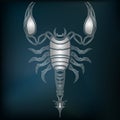 Silver scorpion, zodiac Scorpio sign Royalty Free Stock Photo