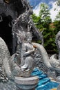 Silver sculpture in The Temple Wat Srisuphan Royalty Free Stock Photo