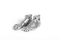 Silver sculpture vase of human foot form