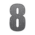 Silver sequins sings. Sequins alphabet. number 8 Royalty Free Stock Photo