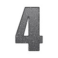 Silver sequins sings. Sequins alphabet. number 4 Royalty Free Stock Photo