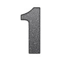 Silver sequins sings. Sequins alphabet.number 1 Royalty Free Stock Photo