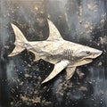 Silver Shark Painting In The Style Of Robby Cavanaugh