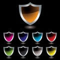 Silver shield black Royalty Free Stock Photo