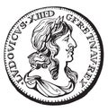Silver shield, vintage engraving