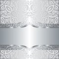 Silver shiny floral vintage pattern wallpaper mandala background