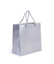 Silver Shopping Bag On White