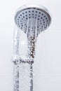 A silver shower head close up Royalty Free Stock Photo