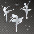 Silver silhoette of dancind balerinas Royalty Free Stock Photo