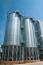 Silver silo Royalty Free Stock Photo