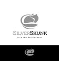 Silver skunk logo for business, organization or websites.