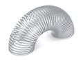 Silver slinky spring isolated