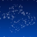 Silver Snowfall Vector Blue Background. Winter Royalty Free Stock Photo