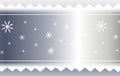 Silver Snowflake and Sawtooth Ribbon Background Royalty Free Stock Photo