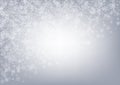 Silver Snowflake Vector Gray Background. Holiday