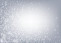 Silver Snowflake Vector Gray Background. Xmas Royalty Free Stock Photo