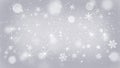 Silver snowflakes and stars abstract background