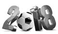 2018 silver soccer ball 3D render football Royalty Free Stock Photo