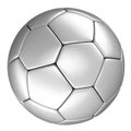 Silver soccer ball, Isolated on white background Royalty Free Stock Photo