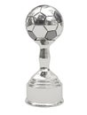 Silver soccer ball trophy on pedestal Royalty Free Stock Photo