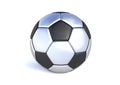Silver soccer ball on white background Royalty Free Stock Photo