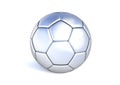 Silver soccer ball on white background Royalty Free Stock Photo