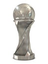 Silver soccer trophy with ball Royalty Free Stock Photo