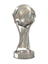 Silver soccer trophy with stars Royalty Free Stock Photo