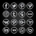 Silver Social media icon set