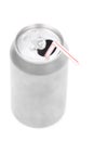 Silver soda can