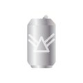 Silver soda can tringle flat icon.