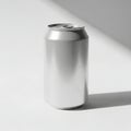 Silver Soda Can on White Background Royalty Free Stock Photo