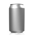 Silver soda can on white background Royalty Free Stock Photo