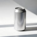Silver Soda Can on White Surface Royalty Free Stock Photo