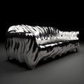 Silver Couch With Liquid Metal Style And Naturalistic Lighting Royalty Free Stock Photo