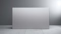 Silver Spandex Sign Mockup On Empty Grey Rectangle In White Room