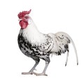 A Silver Spangled Hamburg rooster (1 year old)