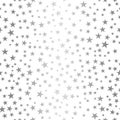 Silver sparkle scratched falling stars on white background. Royalty Free Stock Photo