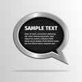 Silver speech bubble on dark background Royalty Free Stock Photo