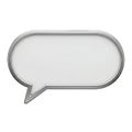 Silver speech bubble isolated on white background for communication concept Royalty Free Stock Photo